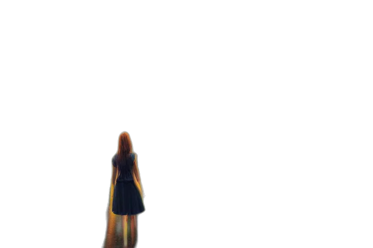 dress, robot, hair, staff transparent PNG cut-out