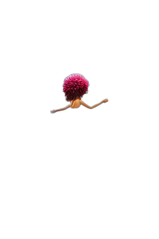 hair, staff, flower, umbrella, 3d render, pixel art, concept art, photorealistic transparent PNG cut-out