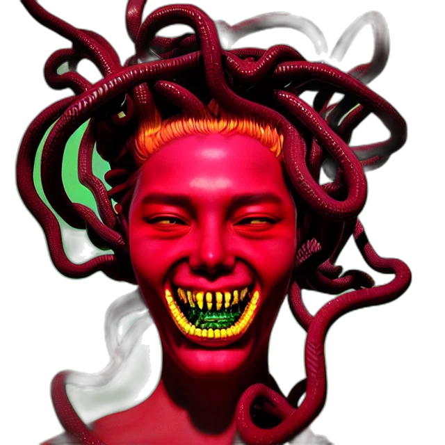 mask, creature, face, hair, vaporwave, 3d render, concept art, photorealistic transparent PNG cut-out