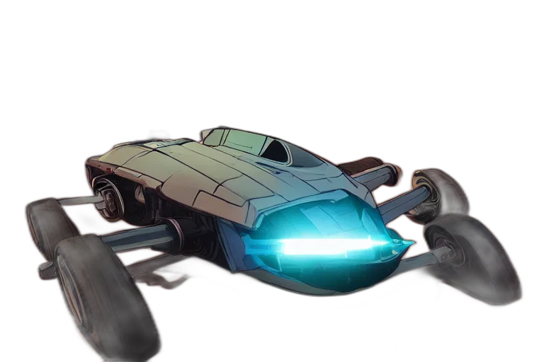 car, weapon, concept art, 3d render transparent PNG cut-out