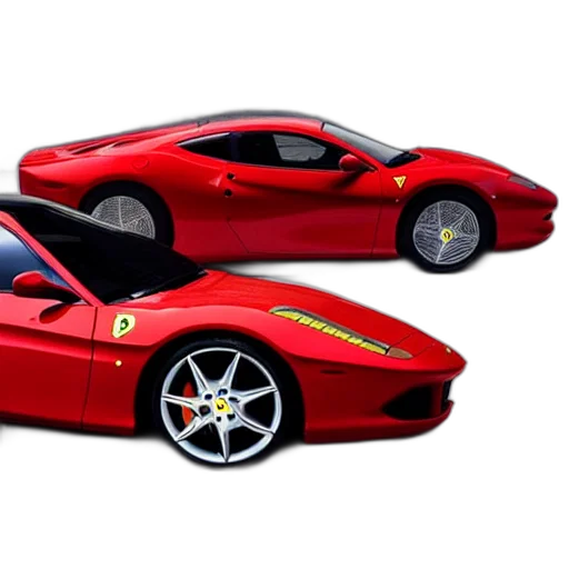 car, 3d render, photorealistic, concept art, red, ferrari, future transparent PNG cut-out
