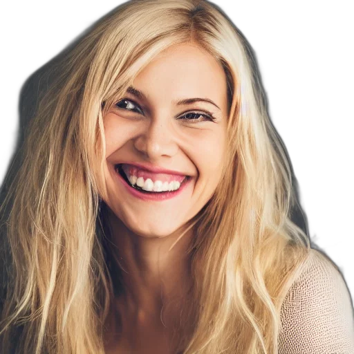 face, hair, photorealistic, cartoon, photo, beautiful, blonde, woman transparent PNG cut-out