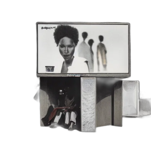 monochrome, old, polaroids, futuristic transparent PNG cut-out