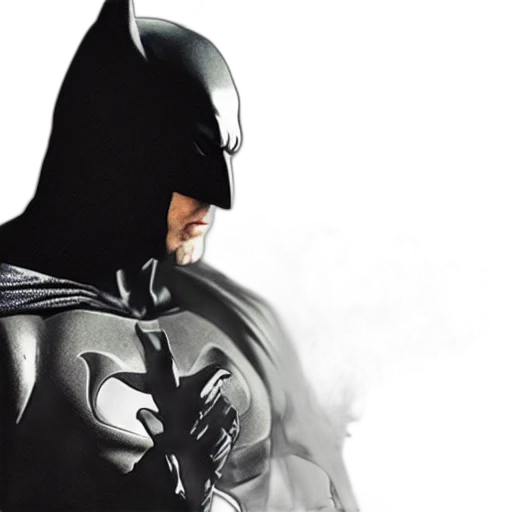 comic book art, concept art, photorealistic, 3d render, batman, smoking, cigarette, photograph transparent PNG cut-out