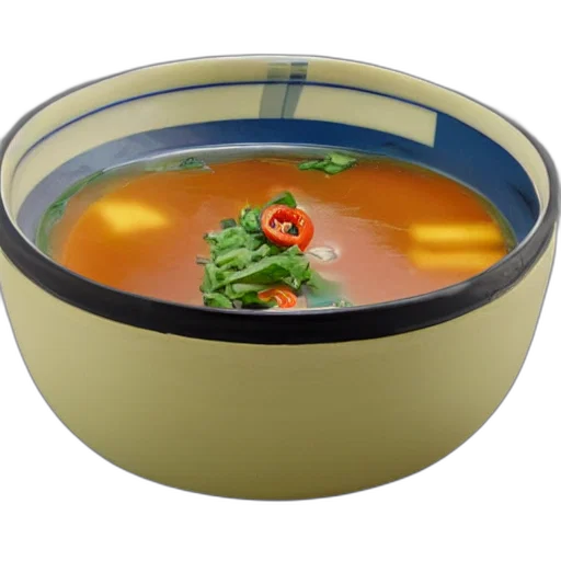 food, 3d render, photorealistic, robotic, bowl, soup transparent PNG cut-out