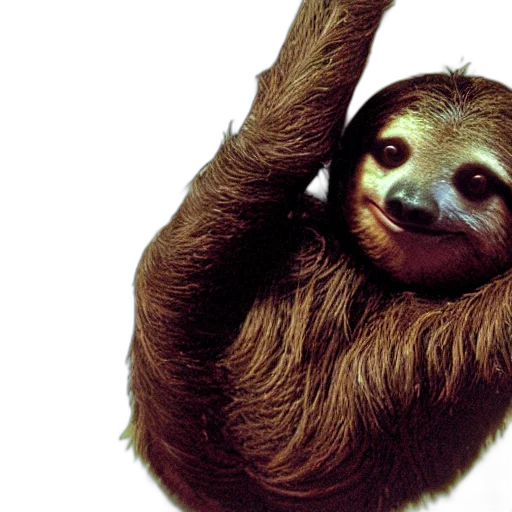 animal, creature, staff, photorealistic, 3d render, concept art, portrait, sloth transparent PNG cut-out