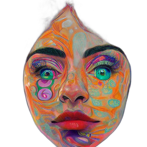mask, face, jewelry, creature, watercolor, photorealistic, fantasy art, concept art transparent PNG cut-out