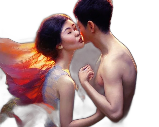 oil painting, photorealistic, fantasy art, watercolor, underwater, fire, forest, snow transparent PNG cut-out