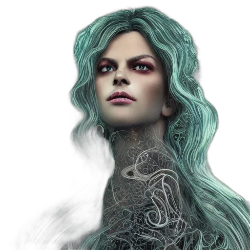hair, face, fantasy art, photorealistic transparent PNG cut-out