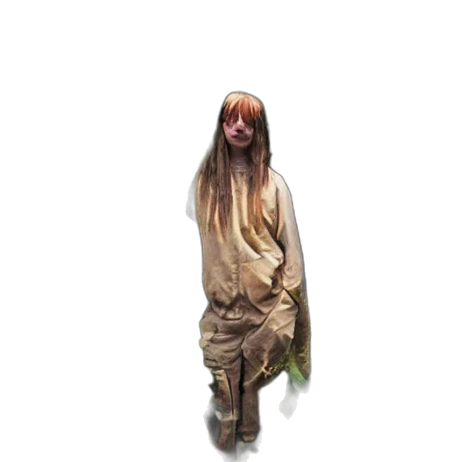 creature, jacket, staff, hair transparent PNG cut-out