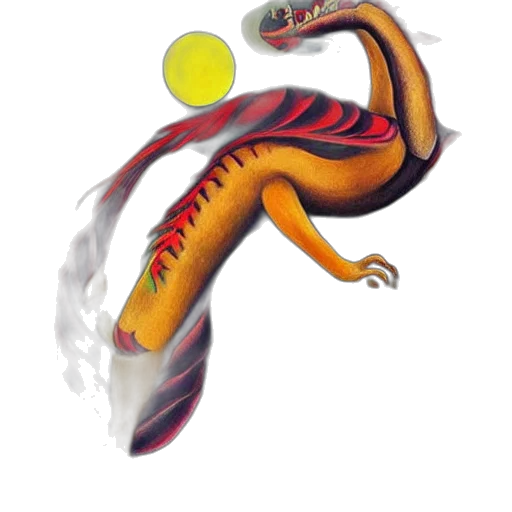 dragon, staff, creature, mask, concept art, fantasy art, watercolor, photorealistic transparent PNG cut-out