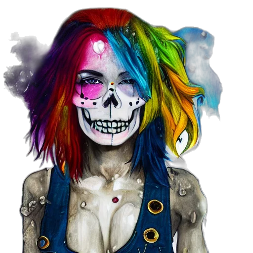 mask, jacket, face, fantasy art, watercolor, concept art, photorealistic, colorful transparent PNG cut-out