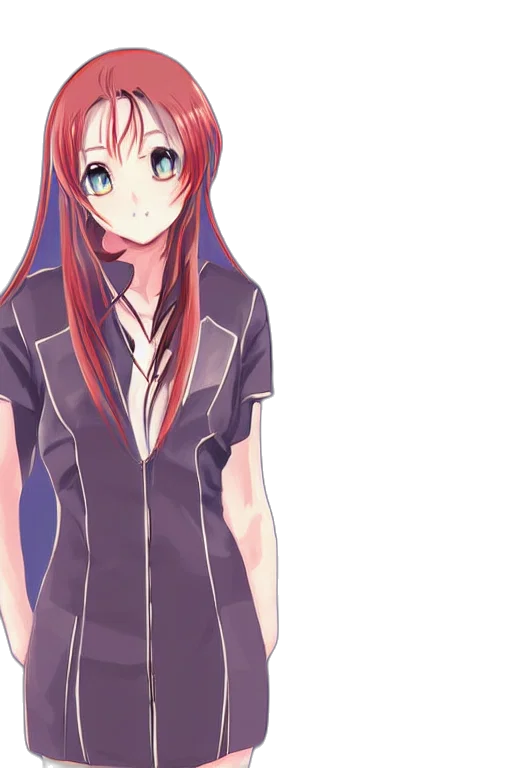 dress, staff, jacket, anime transparent PNG cut-out