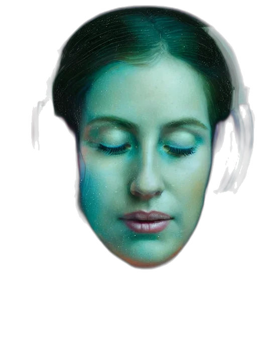 face, mask, robot, vaporwave transparent PNG cut-out