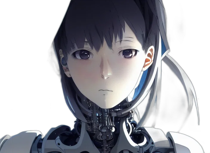 robot, face, mask, crown, cyberpunk, 3d render, anime, concept art transparent PNG cut-out