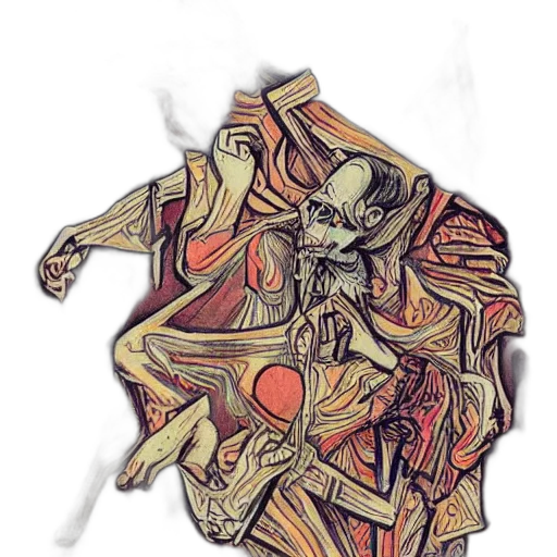 mask, jacket, face, creature, concept art, comic book art, watercolor, fantasy art transparent PNG cut-out