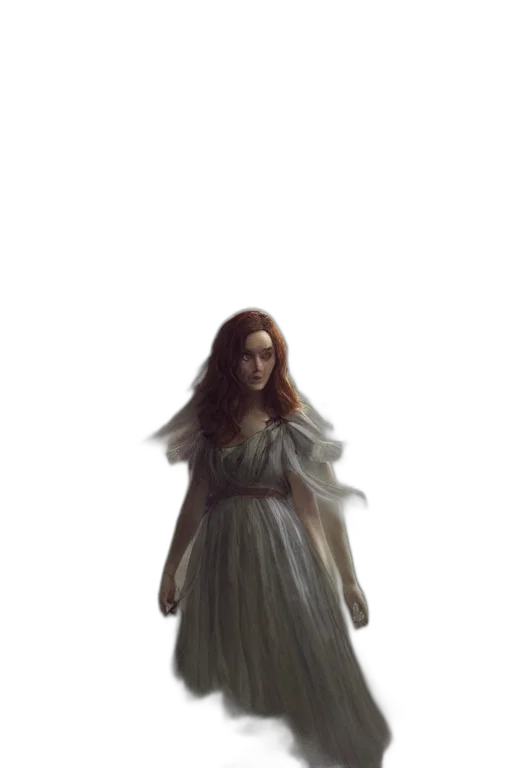 dress, creature, staff, face transparent PNG cut-out