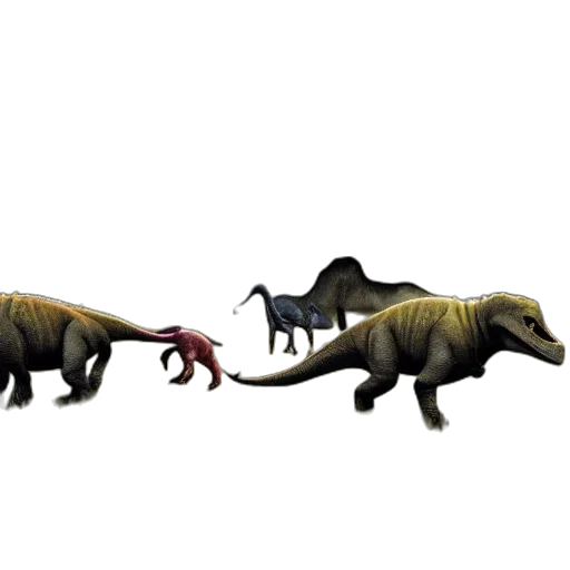 creature, animal, concept art, 3d render, fantasy art, pixel art, herd, dinosaurs transparent PNG cut-out