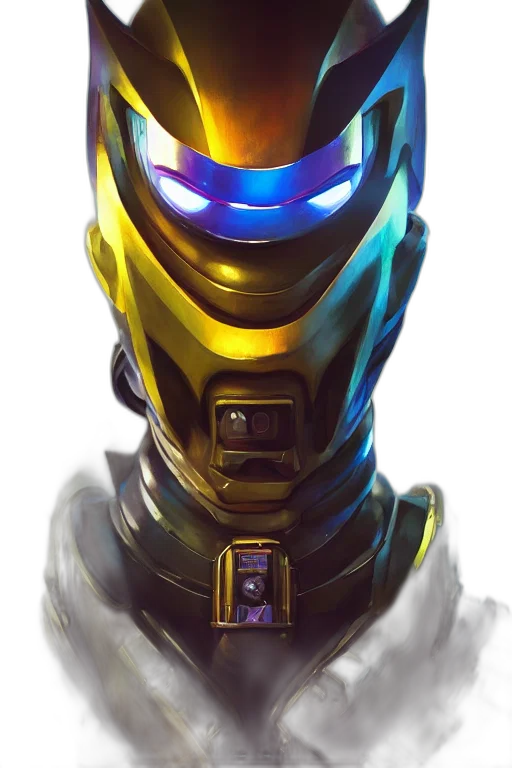 robot, mask, face, weapon, concept art, cyberpunk, comic book art, fantasy art transparent PNG cut-out