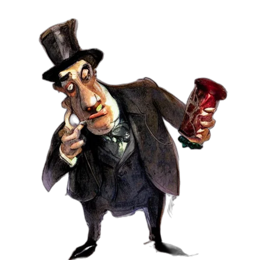 staff, bottle, hat, face transparent PNG cut-out