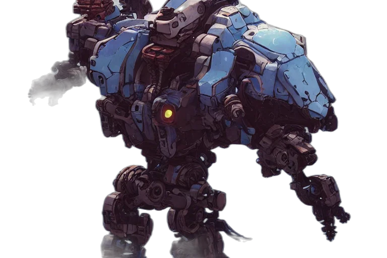robot, weapon, creature, animal, concept art, fantasy art, watercolor, cyberpunk transparent PNG cut-out