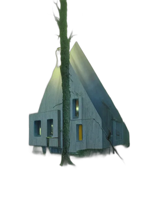 building, weapon, tree, robot, concept art, 3d render, watercolor, fantasy art transparent PNG cut-out