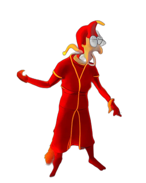 staff, dress, dragon, creature, concept art, 3d render, cartoon, squidward transparent PNG cut-out