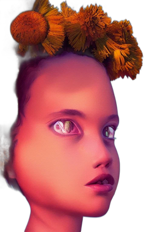 face, robot, crown, mask, photorealistic, concept art, 3d render, fantasy art transparent PNG cut-out