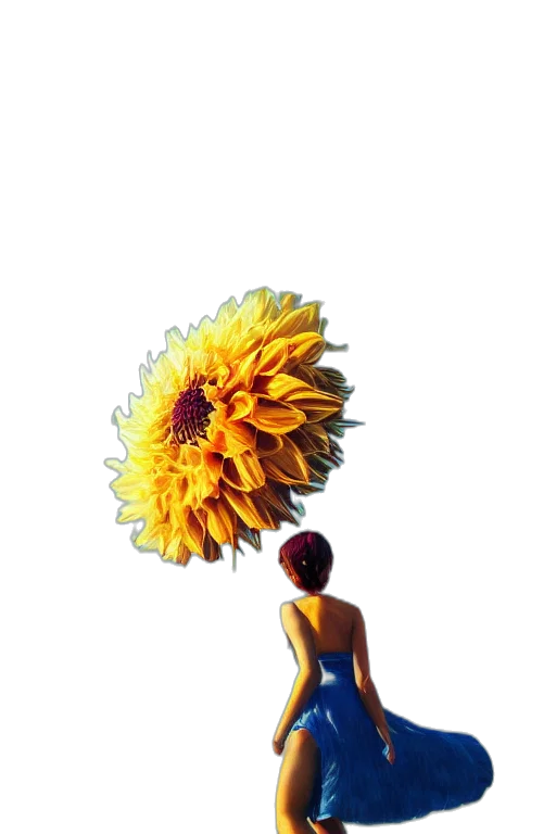 flower, dress, umbrella, crown, pixel art, 3d render, photorealistic, concept art transparent PNG cut-out