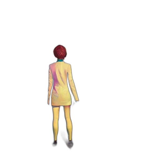 dress, jacket, staff, robot transparent PNG cut-out