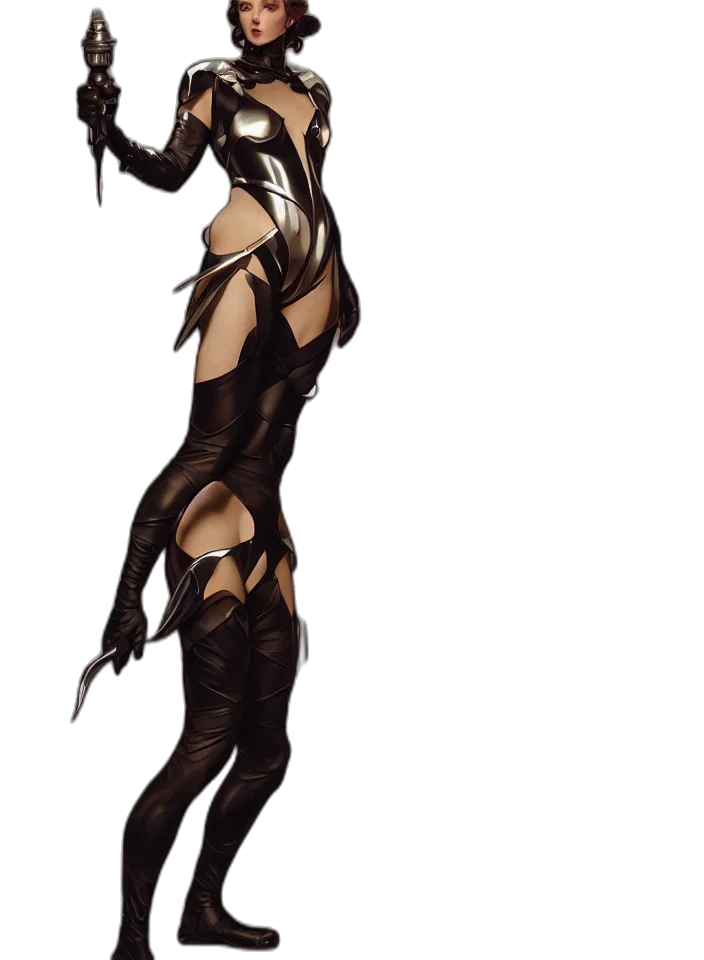 staff, creature, dress, mask transparent PNG cut-out