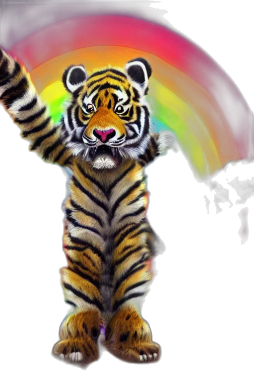 animal, creature, photorealistic, 3d render, concept art, fantasy art, colorful, male transparent PNG cut-out