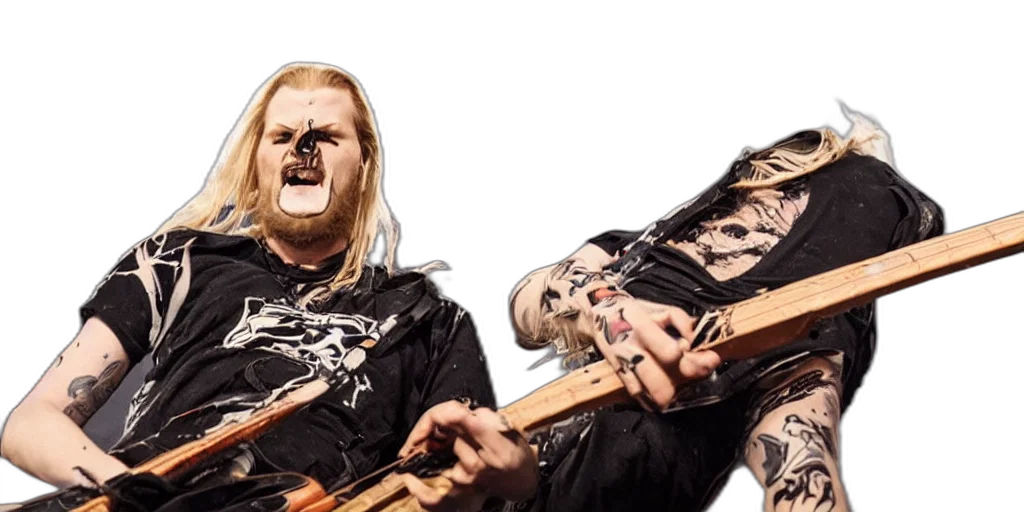 ola, englund, haunted, playing, guitar transparent PNG cut-out