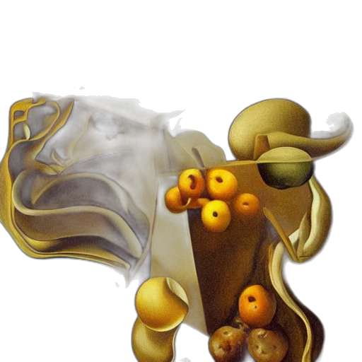 mask, food, crown, jewelry, concept art, fantasy art, photorealistic, oil painting transparent PNG cut-out