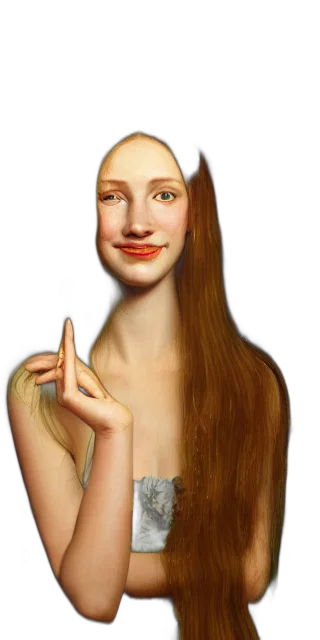 face, hair, jewelry, staff transparent PNG cut-out