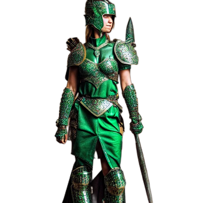 concept art, comic book art, green, full transparent PNG cut-out