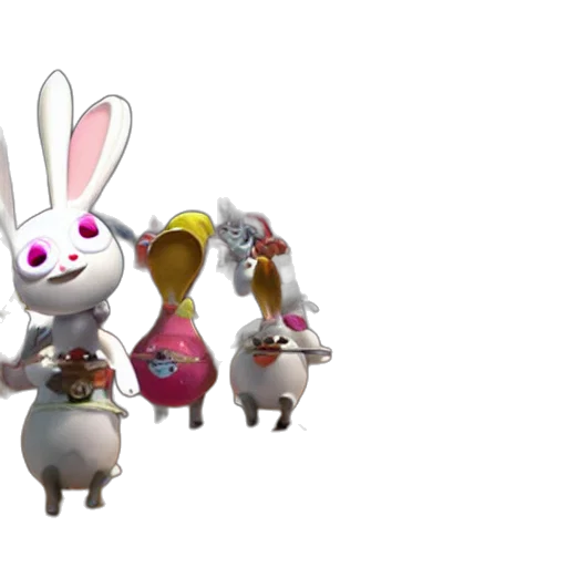 concept art, 3d render, rabbids, metal transparent PNG cut-out