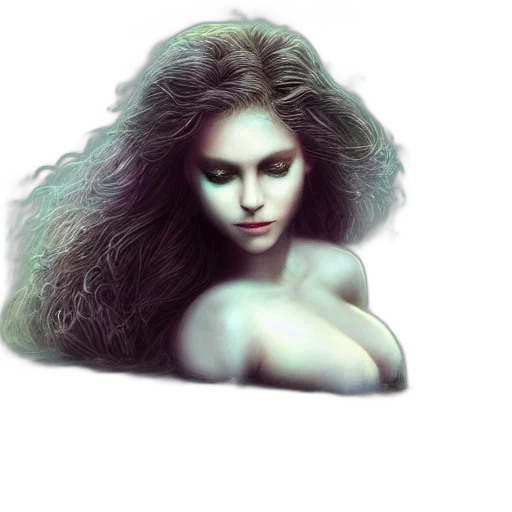 hair, face, crown, jewelry, photorealistic, fantasy art, oil painting, watercolor transparent PNG cut-out
