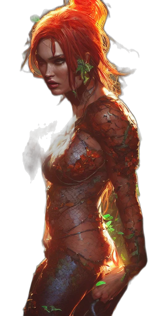 dress, concept art, fantasy art, comic book art, cyberpunk, fire, outer space, underwater transparent PNG cut-out
