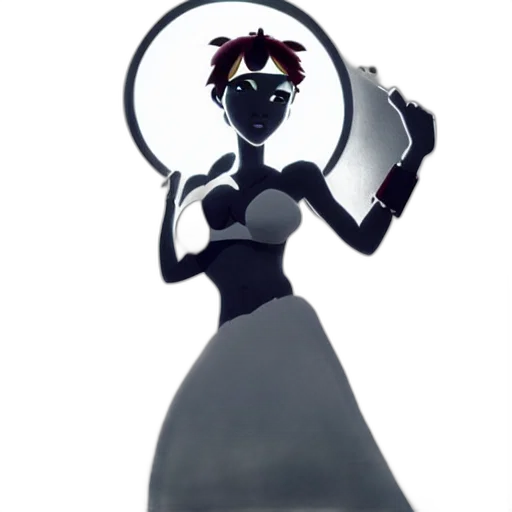 dress, staff, crown, mask, concept art, 3d render, cartoon, fantasy art transparent PNG cut-out