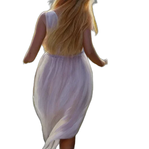 dress, hair, staff, creature, 3d render, concept art, fantasy art, photorealistic transparent PNG cut-out