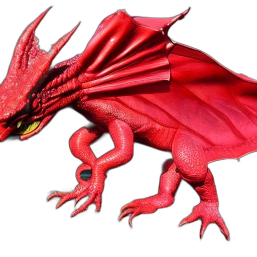 dragon, animal, creature, 3d render, concept art, fantasy art, photorealistic, red transparent PNG cut-out