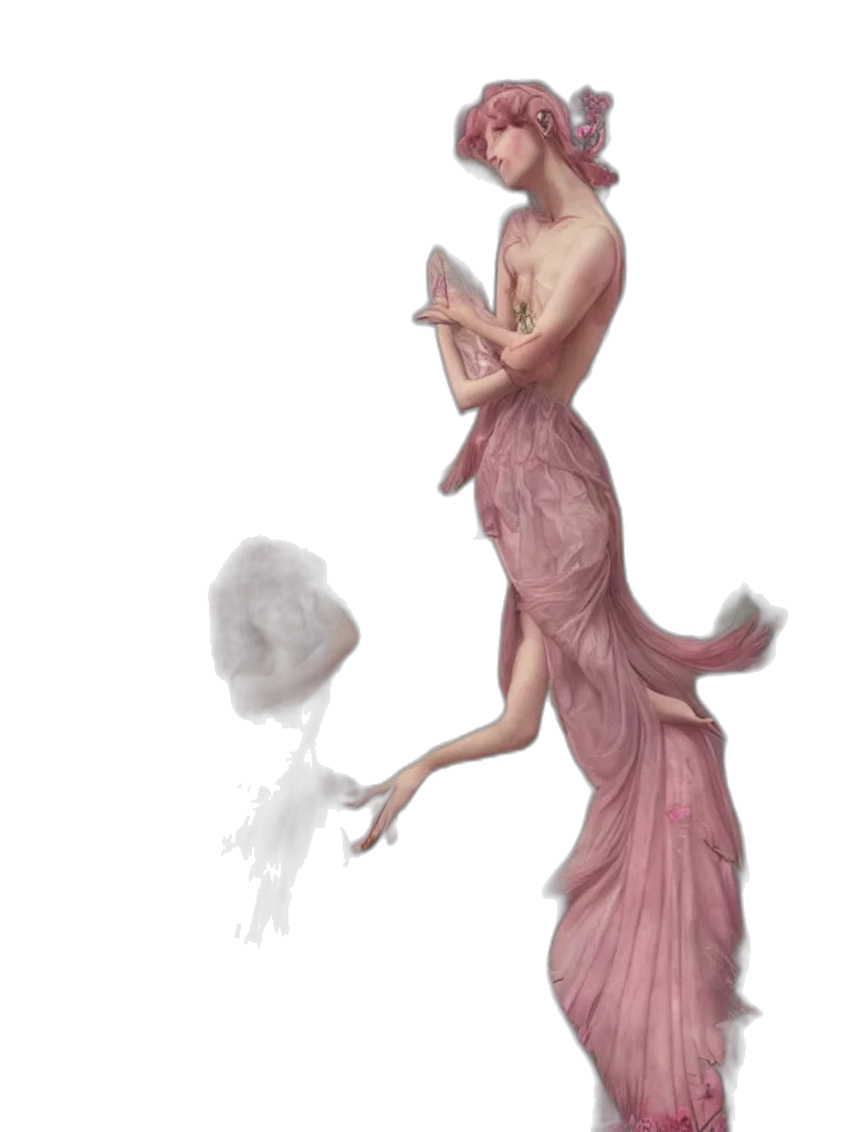dress, creature, staff, concept art transparent PNG cut-out