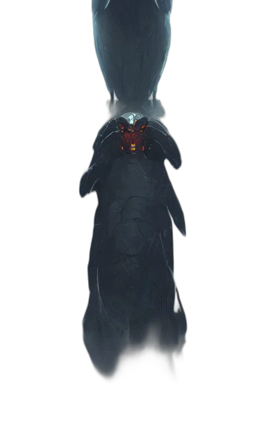 mask, creature, staff, dress, concept art, fantasy art, 3d render, pixel art transparent PNG cut-out