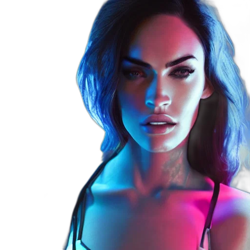 face, dress, jacket, photorealistic, watercolor, concept art, fantasy art, neon lights transparent PNG cut-out