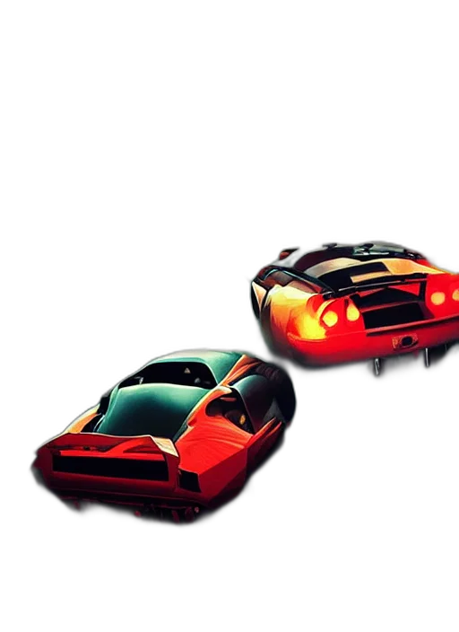 car, 3d render, concept art, pixel art transparent PNG cut-out