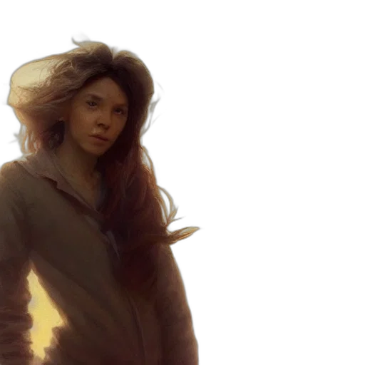 jacket, hair, face, concept art transparent PNG cut-out