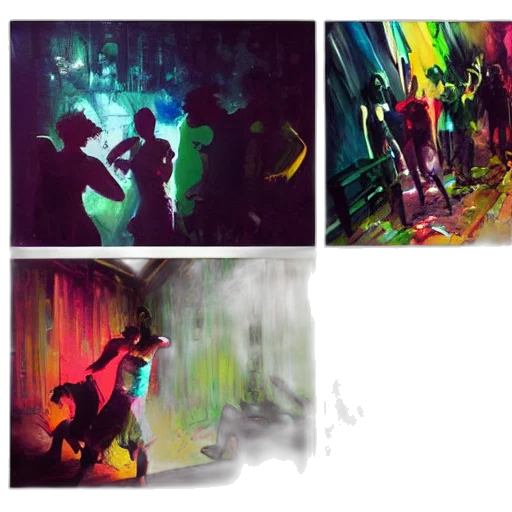 concept art, comic book art, watercolor, cyberpunk transparent PNG cut-out