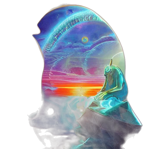 mask, crown, hat, vaporwave transparent PNG cut-out