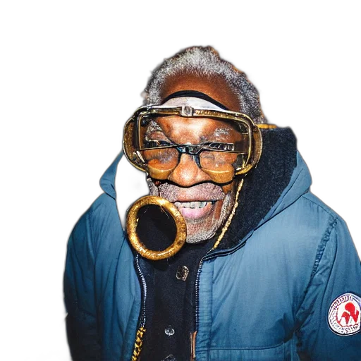 jacket, face, far, shot, year, old, black, man transparent PNG cut-out